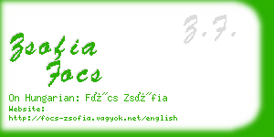 zsofia focs business card